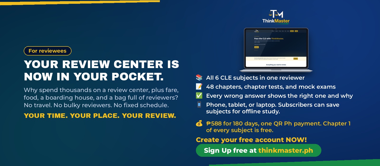 Your review center is now in your pocket. Create your free account now.